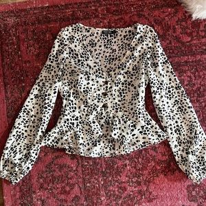 Worn Once - animal print blouse